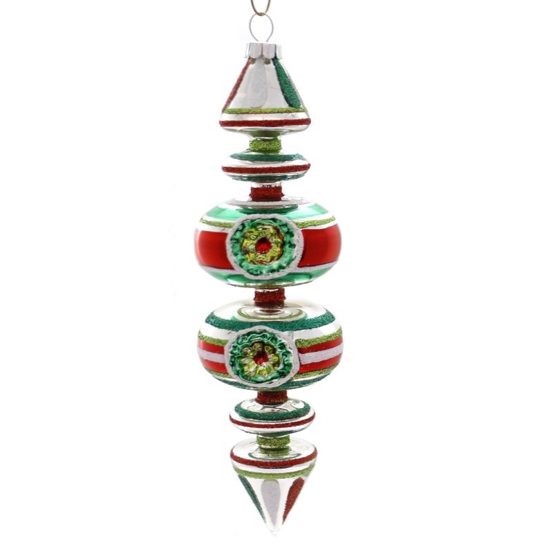 Shiny Brite 7.0" Hs Sphere Drop Ornament Holiday Splendor Christmas  -  Tree Ornaments