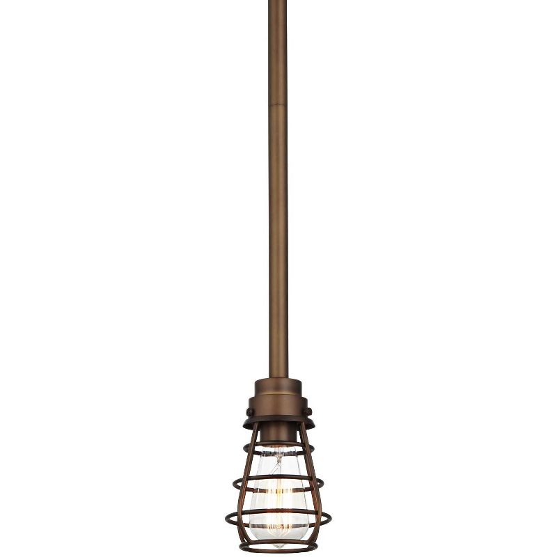 Franklin Iron Works Oil Rubbed Bronze Mini Pendant Light 5" Wide Rustic Farmhouse LED Edison Fixture Kitchen Island Dining Room