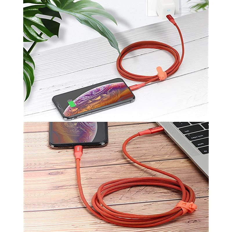 USB C to Lightning CableMFi Certified 66ft Lightning to USBC Fast ChargingSync Cable Compatible with iPhone 1111 Pro11 Pro MaxXSXS MaxXRX8 PlusiPad MiniAirpods Coral1Pack