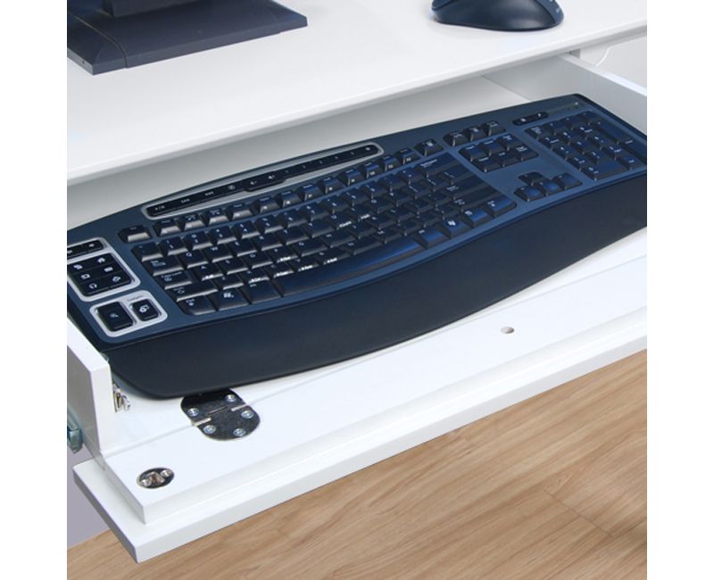 Home Office Deluxe White Wood Storage Computer Desk with Hutch - Saracina Home