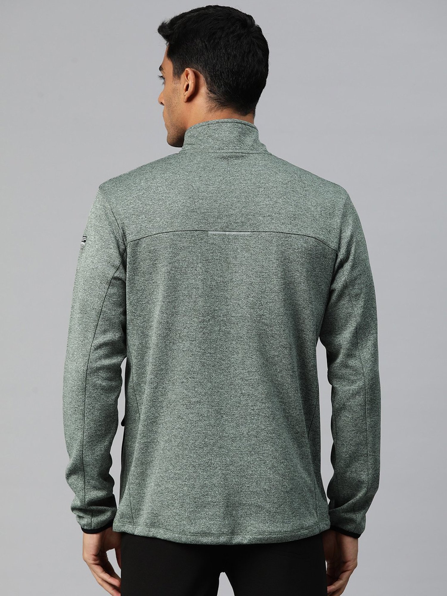 ALCIS Green Slim Fit Self Design Sweatshirt