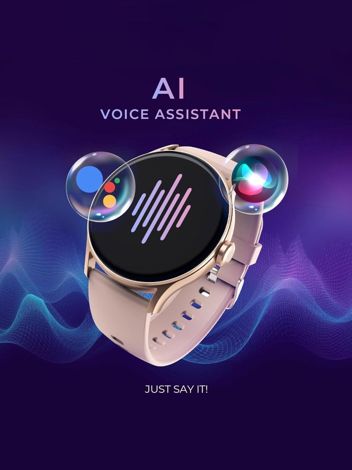 beatXP Flare Pro Bluetooth Calling Smartwatch with 1.39 inch HD Display & IP68 (Champagne Gold)