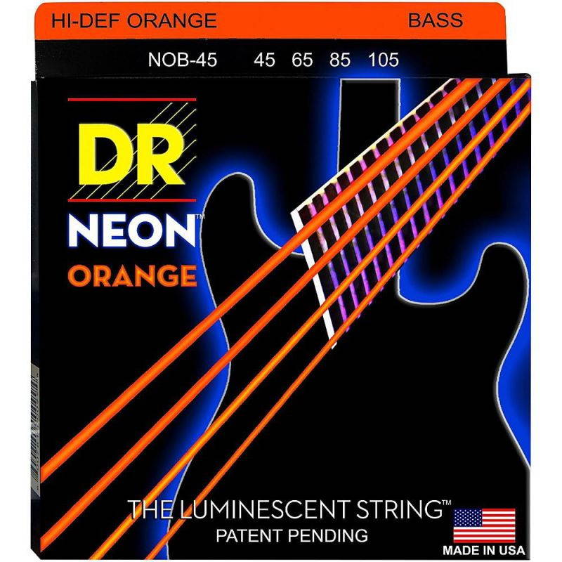 DR Neon HiDef - Medium Orange - Super Bass Guitar Strings