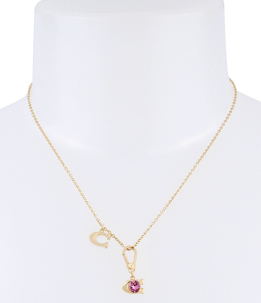 COACH Collectible Signature C Pink Crystal Charm