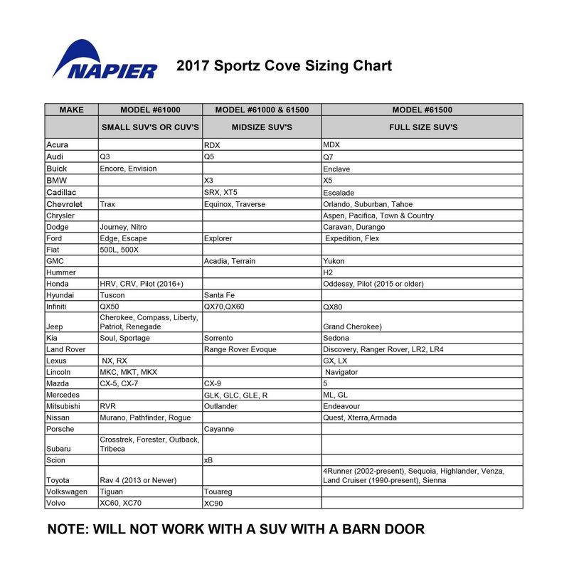 Napier Sportz Cove 61000 Easy Setup Small Midsize SUV Tailgate Shade Awning Tent