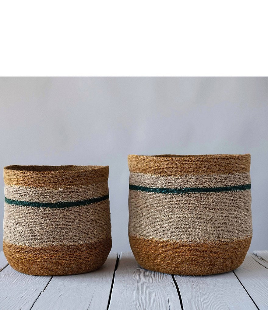 Edgehill Collection Hand-Woven Rattan Market Basket