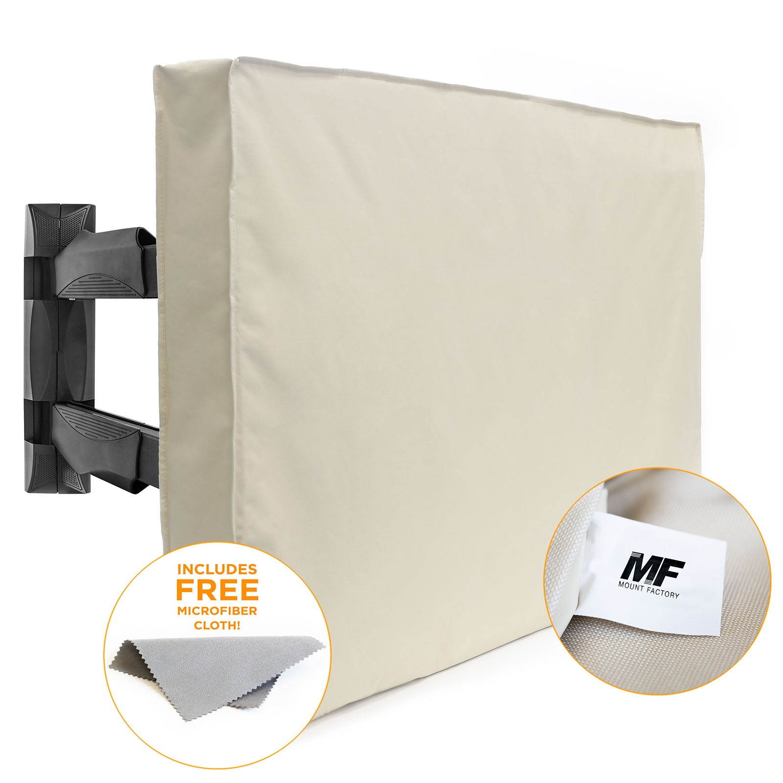 Outdoor TV Cover - 42" Model For 40" - 43" Flat Screens - Slim Fit - Weatherproof Weather Dust Resistant Television Protector - Tan