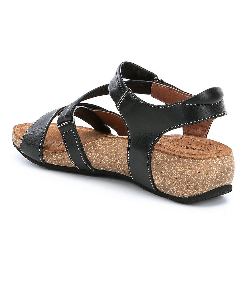 Taos Footwear Universe Banded Leather Wedge Sandals