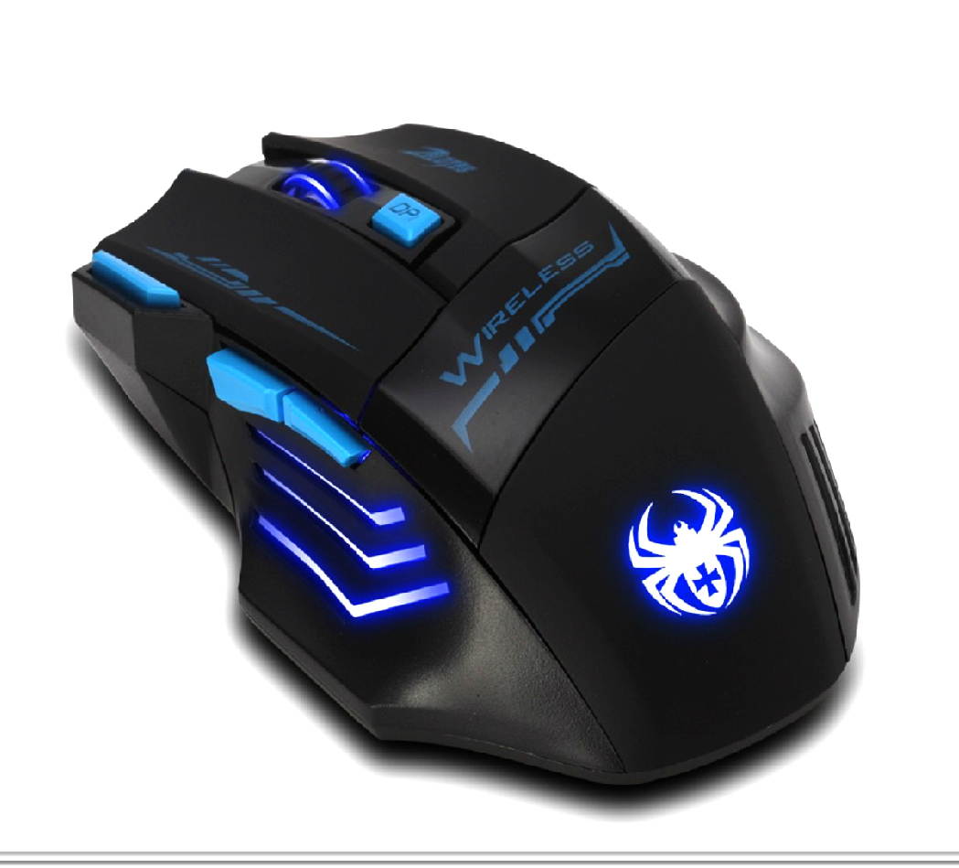 7 Buttons LED Optical Wireless Gaming Mouse For Win7/8 ME XP, 2400 DPI /1600 DPI /1000 DPI /600 DPI