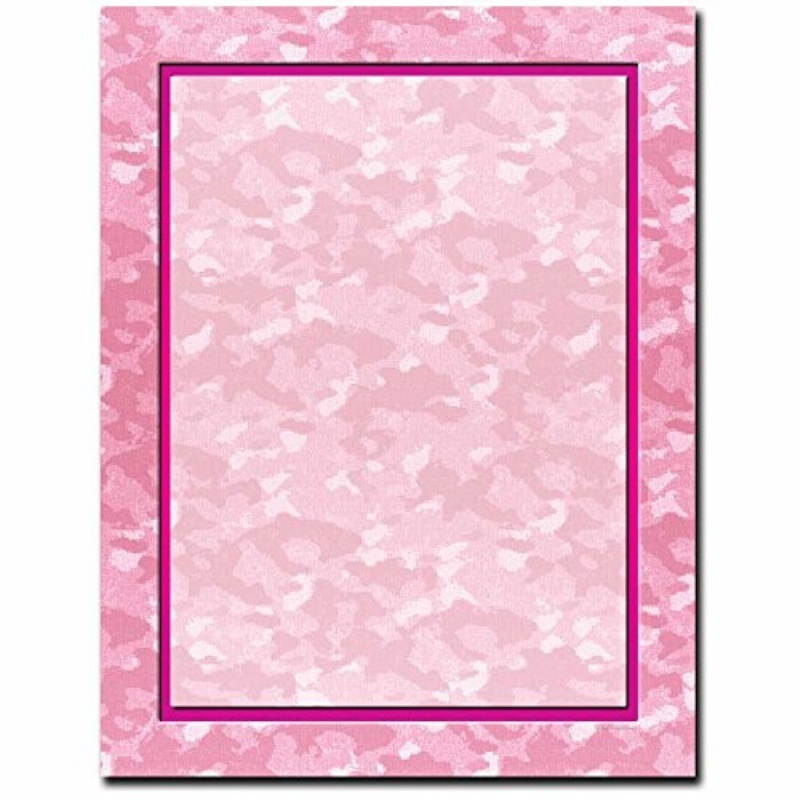 pink camo letterhead laser & inkjet printer paper, 100 pack