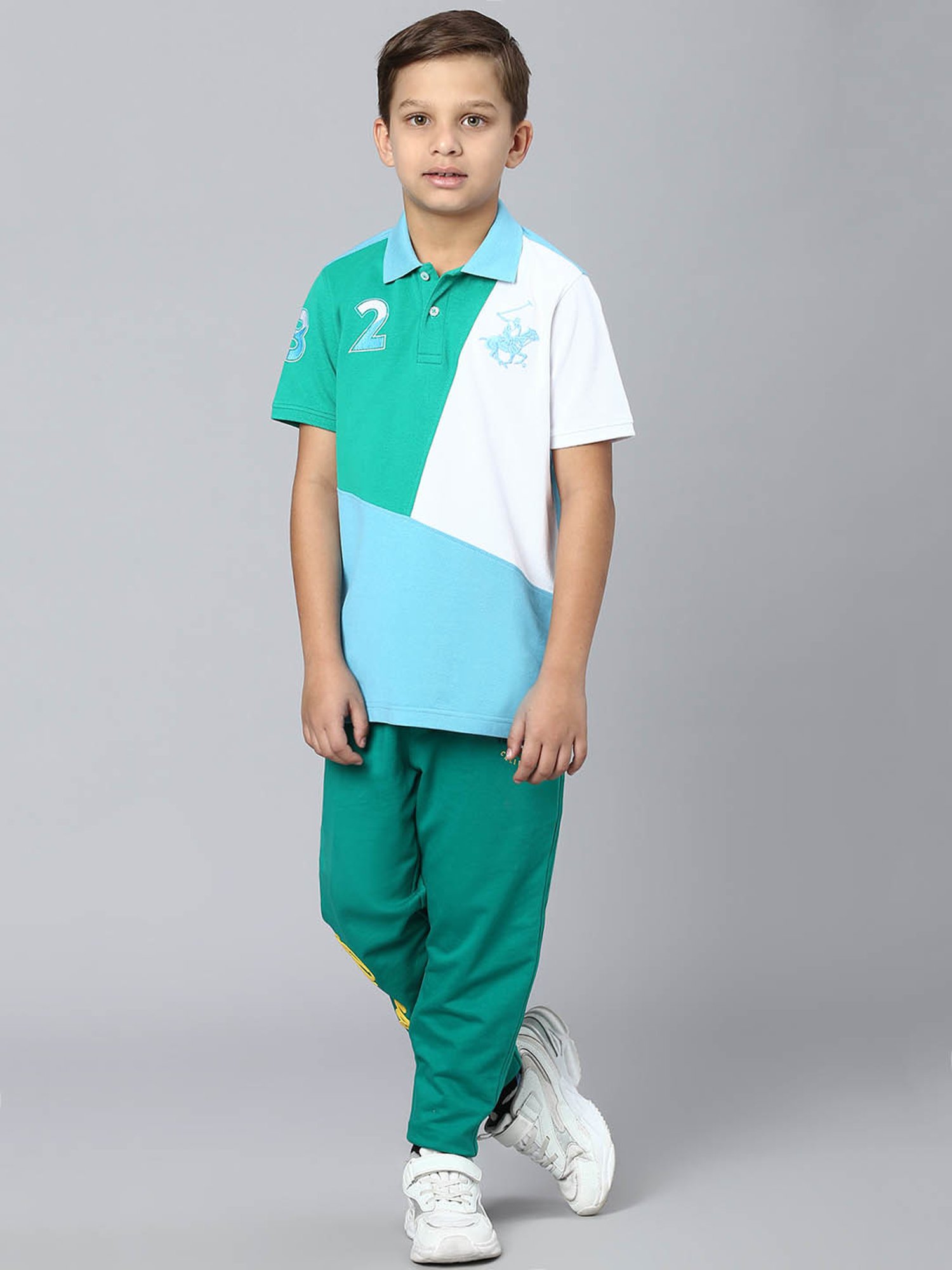 Beverly Hills Polo Club Kids Multicolor Color Block Polo T-Shirt