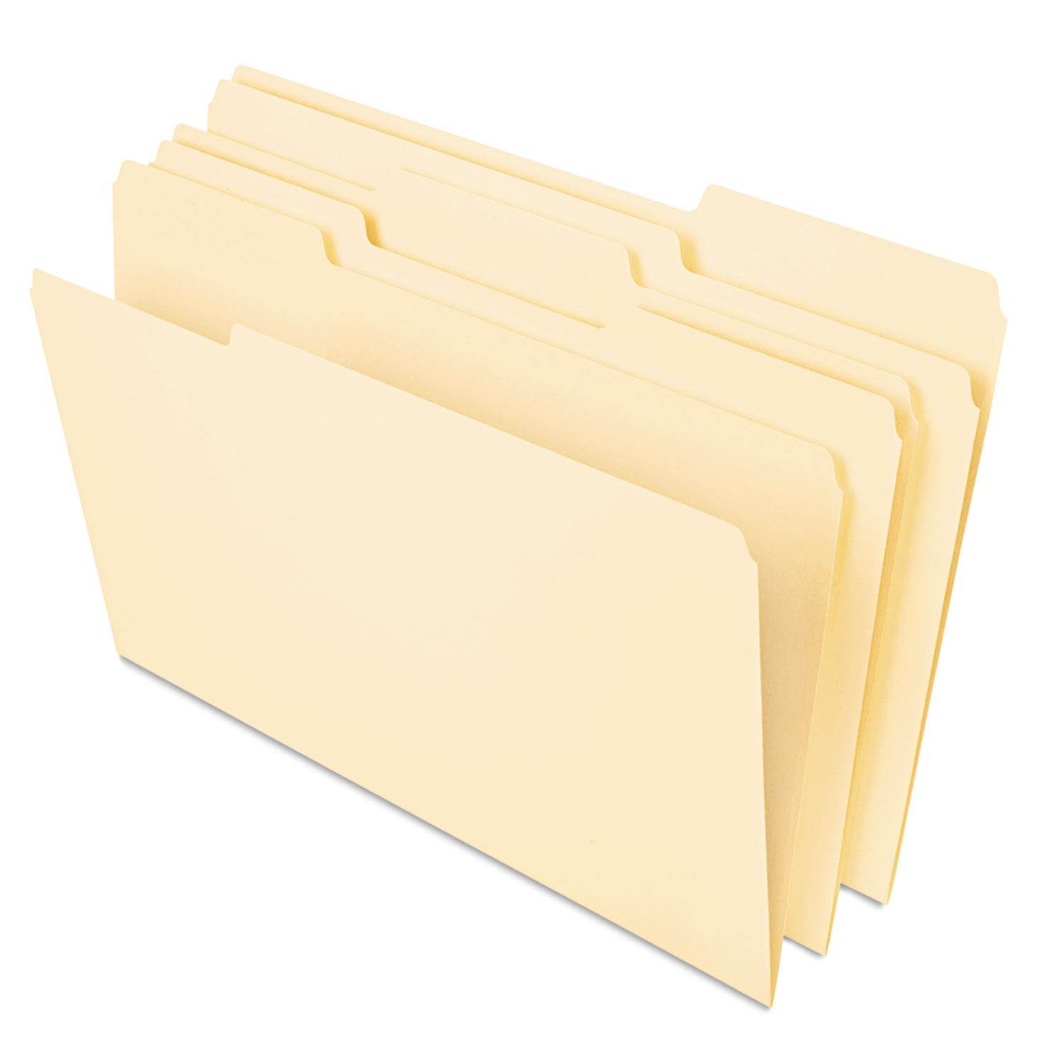 Heavyweight File Folders, 1/3 Cut One-Ply Top Tab, Legal, Manila, 50/pack