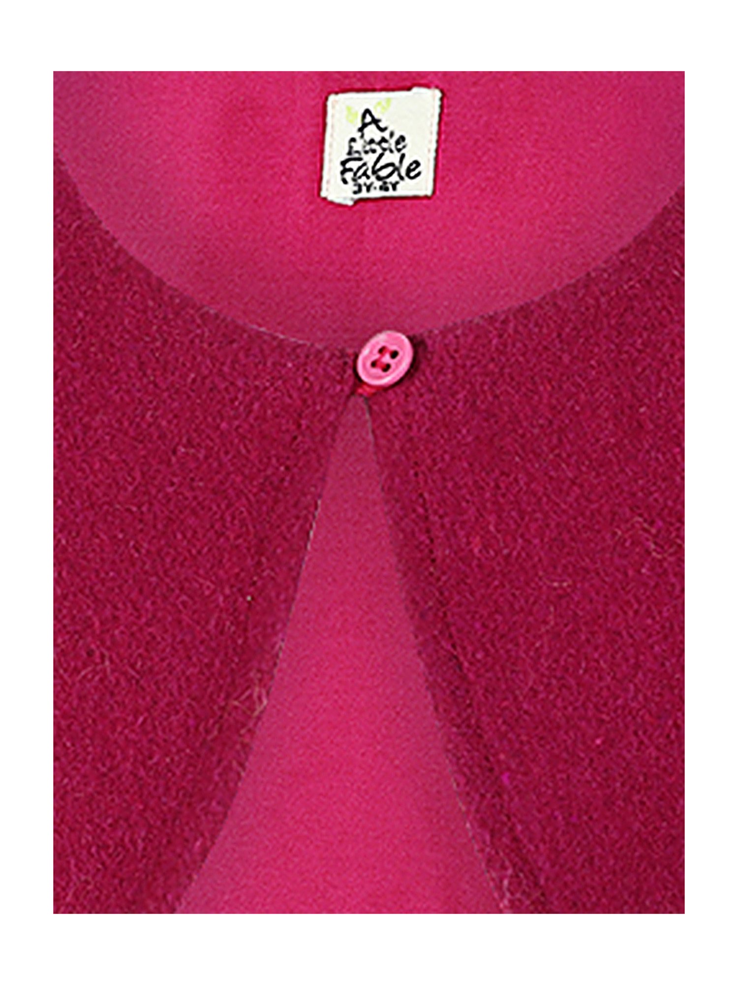A Little Fable Kids Pink Self Pattern Shrug