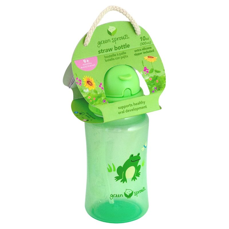 green sprouts Straw Bottle (2pk) - Aqua - 10oz