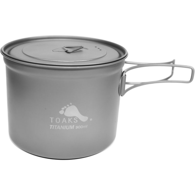 TOAKS 900ml D115mm Titanium Camping Cooking Pot with Foldable Handles