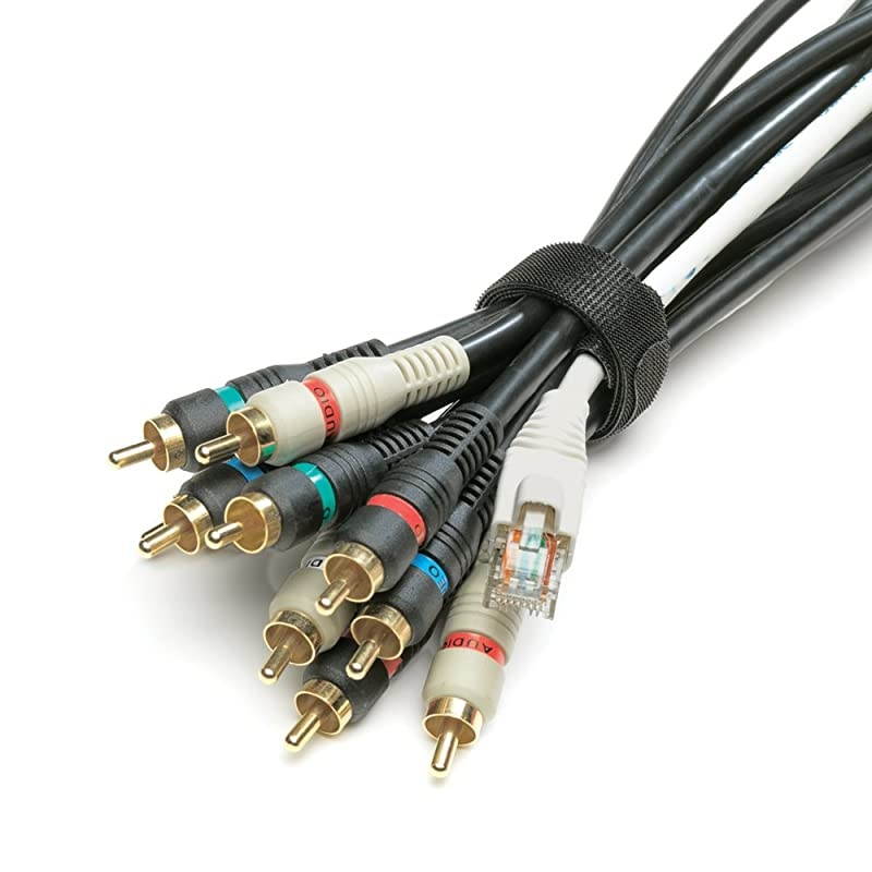 ONEWRAP Cable Ties | 100Pk | 8 x 12quot Black Cord Organization Straps | Thin PreCut Design | Wire Management for Organizing Home Office and Data Centers