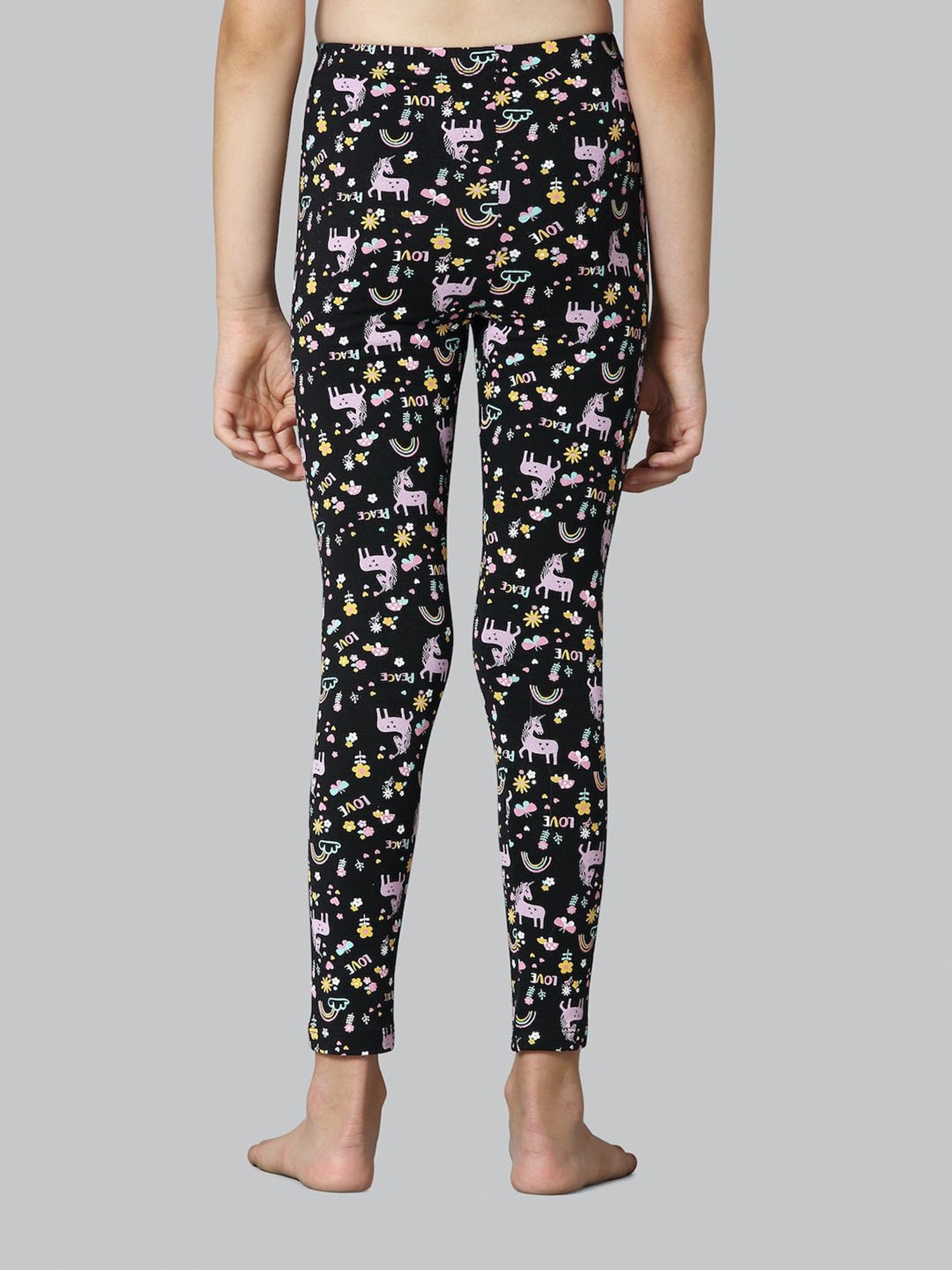 Jockey Kids White & Black Cotton Striped Leggings