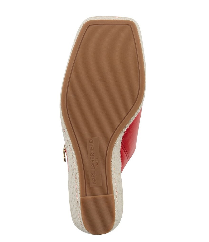 KARL LAGERFELD PARIS Corissa Leather Platform Wedge Espadrilles