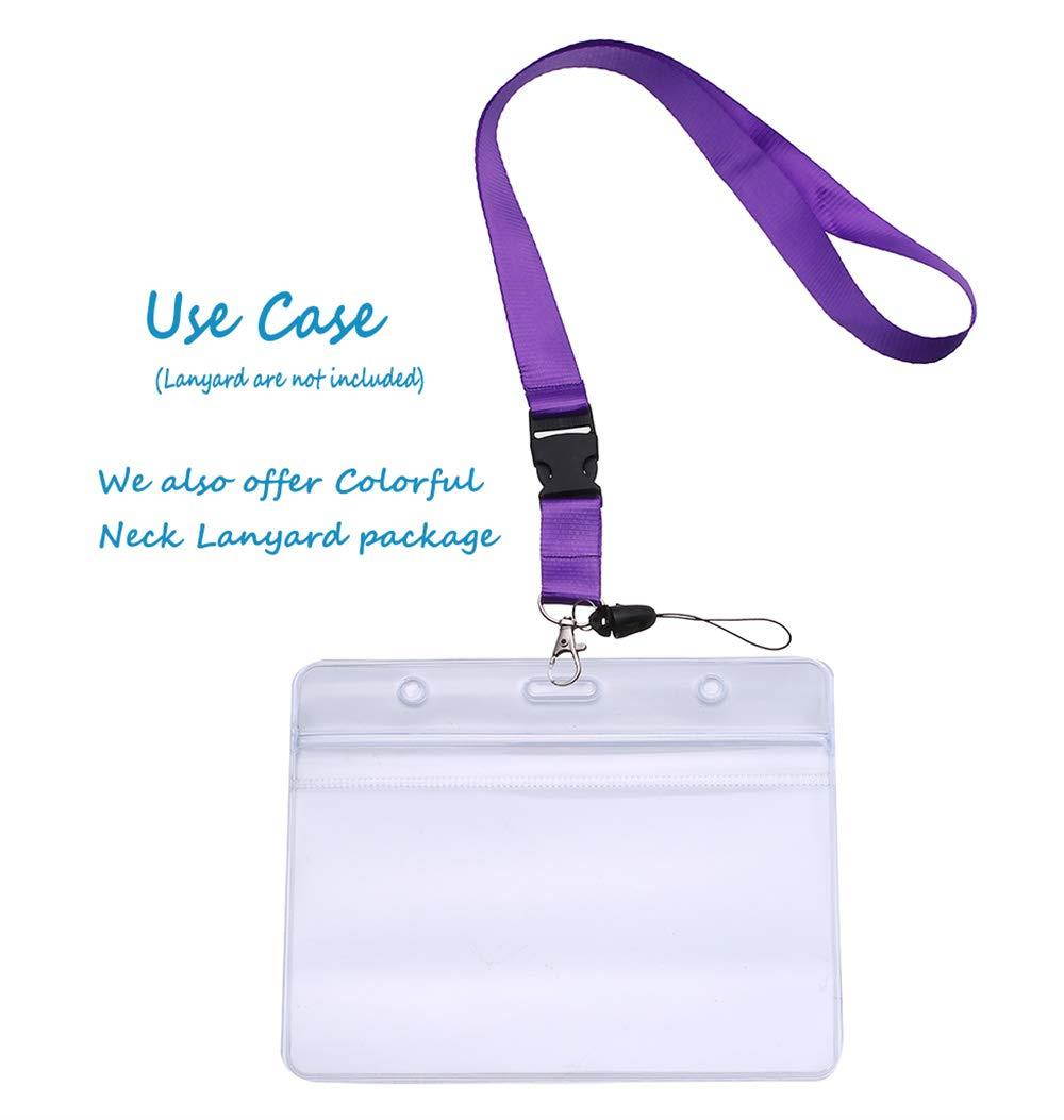 Purida ID Badge Holder, Work Badge Holder, Heavy Duty Clear Card ID Holder, 4 x 3 Name Badge Holder, Resealable Zip Work Badge Holder, Waterproof, Horizontal, 30 Pack