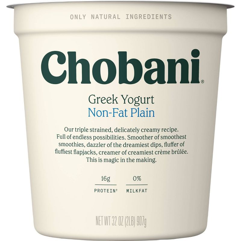 Chobani Plain Nonfat Greek Yogurt - 32oz