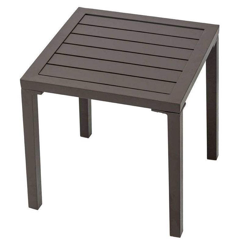 Aluminum Square Patio Side Table - Brown - Crestlive Products