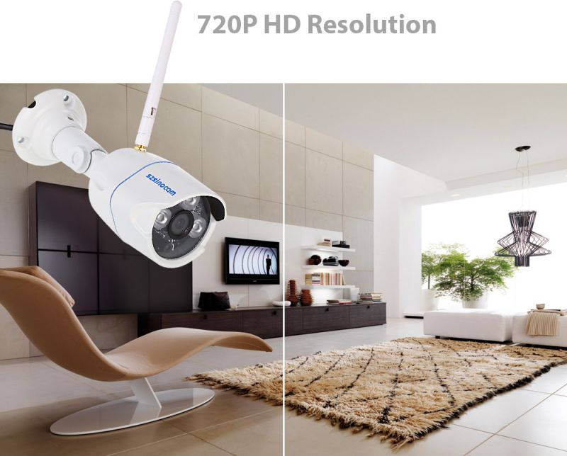 Szsinocam SN - IPC - 3014FSW10 Alarm IP Camera Night Vision 1.0 Mega Pixel 720P WHITE US Plug