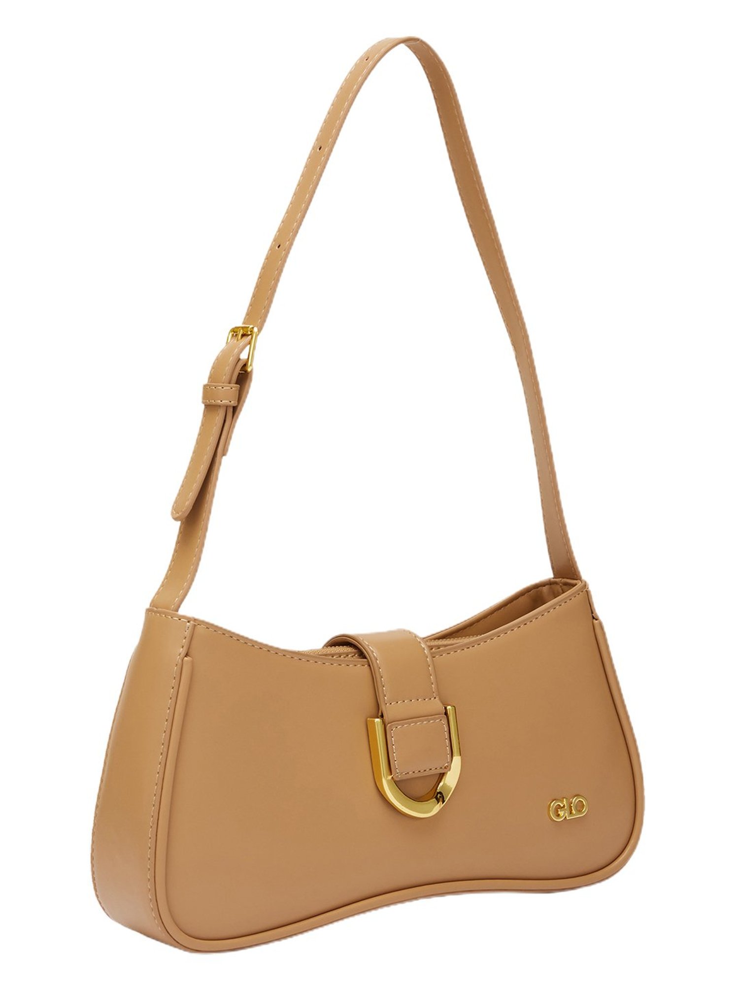 Globus Women Khaki Solid Vegan Leather Handheld Bag