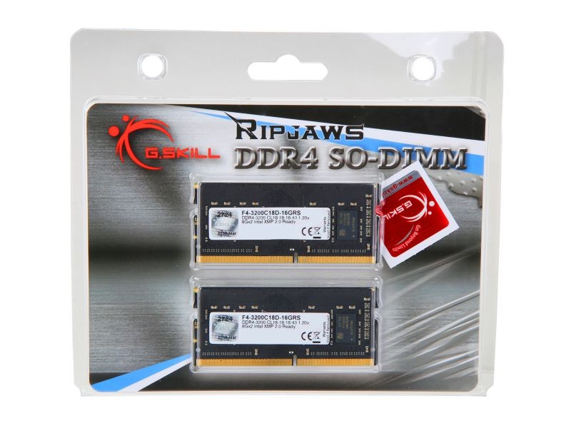 G.SKILL Ripjaws SO-DIMM 8GB 260-Pin DDR4 SO-DIMM DDR4 3200 (PC4 25600) Laptop Memory Model F4-3200C18S-8GRS