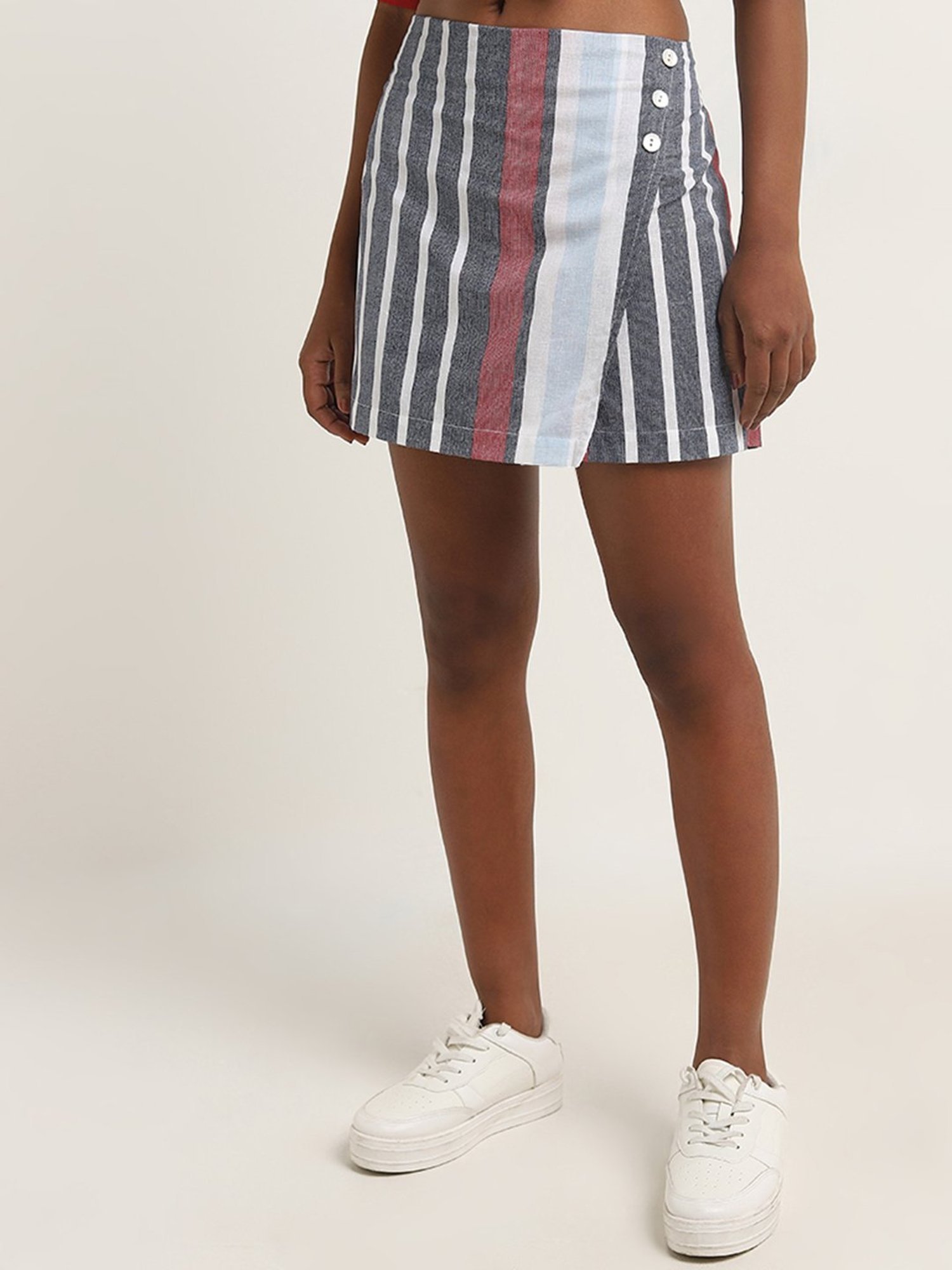 Bombay Paisley by Westside Multicolour High-Rise Cotton Blend Skort