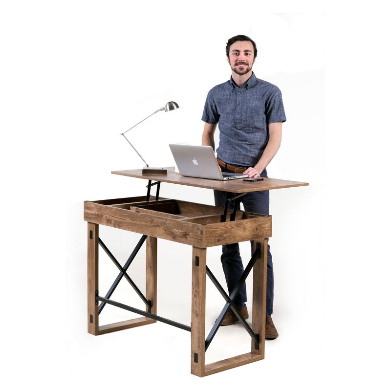 Martin Standing Desk With Drawer Oak - OneSpace
