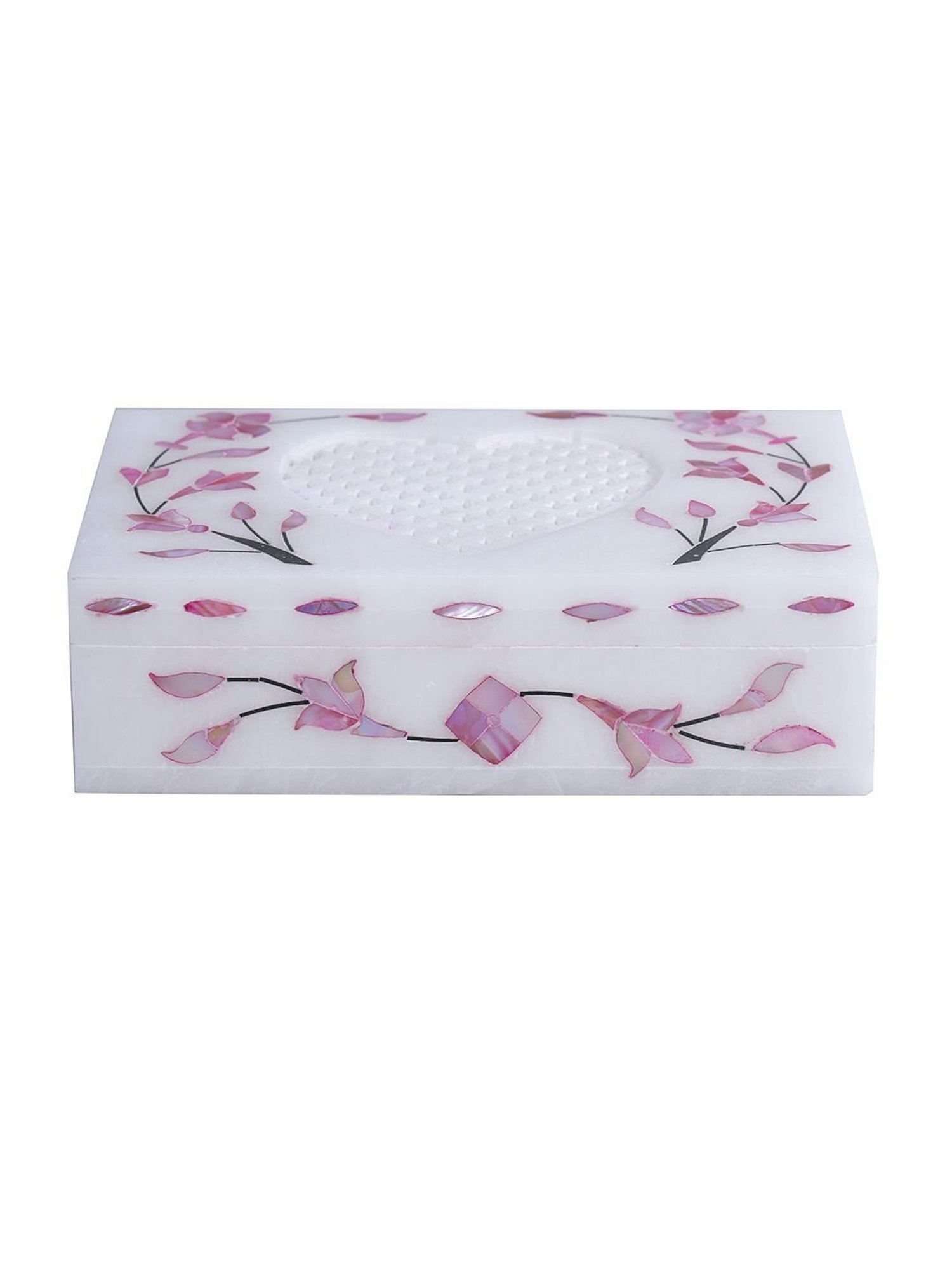 Aapno Rajasthan Pink & White Marble Jewellery Box