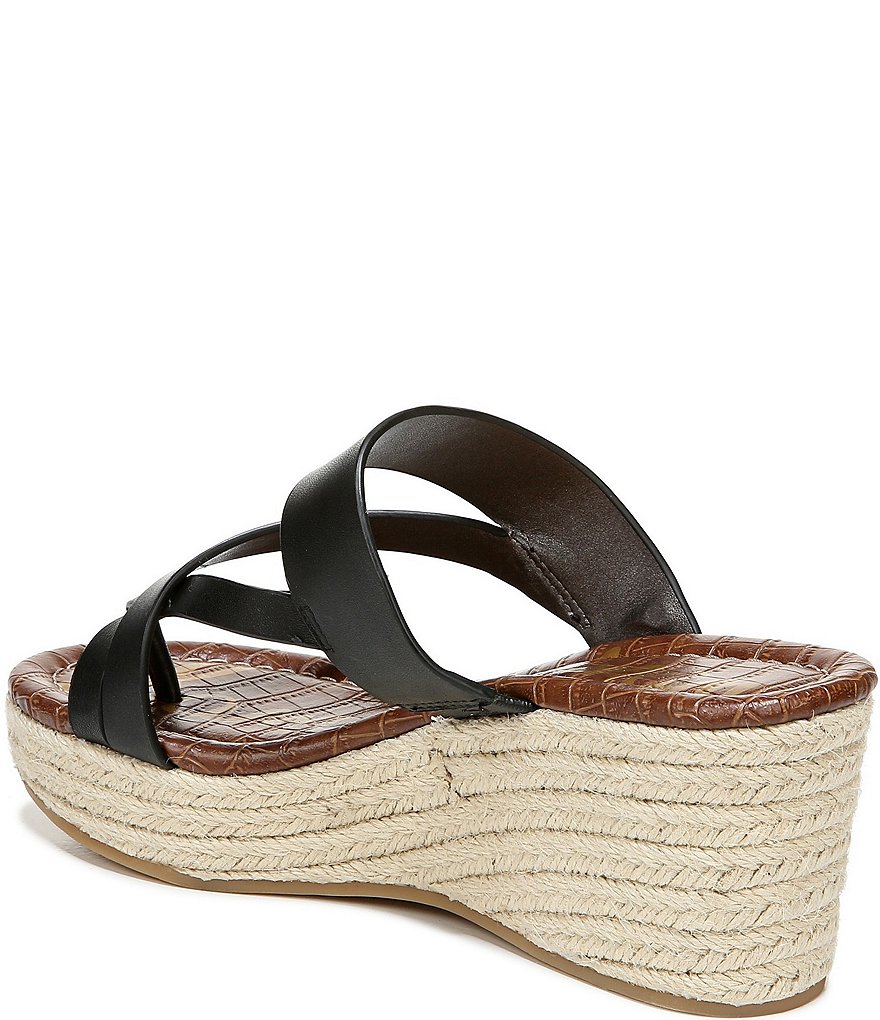 Sam Edelman Raleigh Leather Strappy Jute Wrapped Wedge Sandals