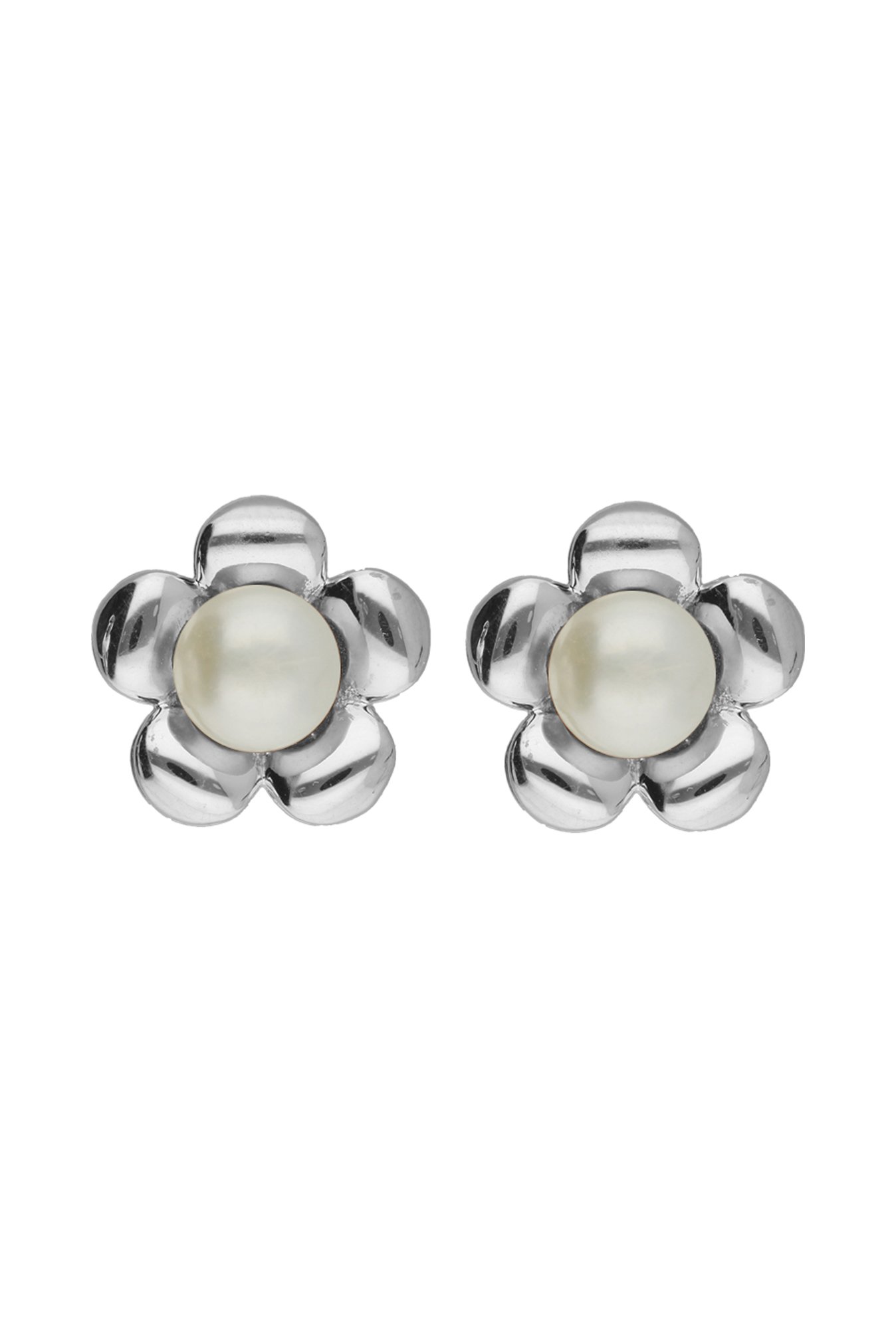 Sri Jagdamba Pearls Flower 92.5 Sterling Silver Earrings