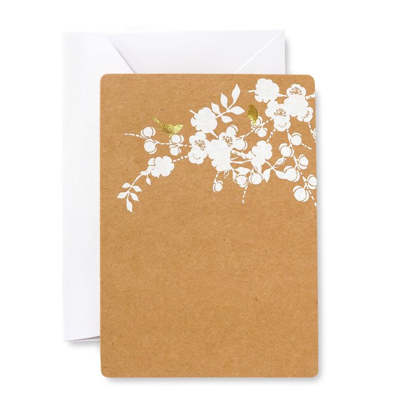 50ct Birds On Kraft Foil Invitation Pack