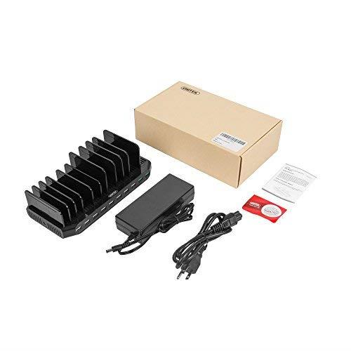 iPad Charging Station, Unitek 10-Port USB Charging Stand Charger Dock with Quick Charge 3.0 Compatible Multiple Device, Charging Station with 96W 19.2A Support 8 iPads Simultaneously -Upgraded Divider
