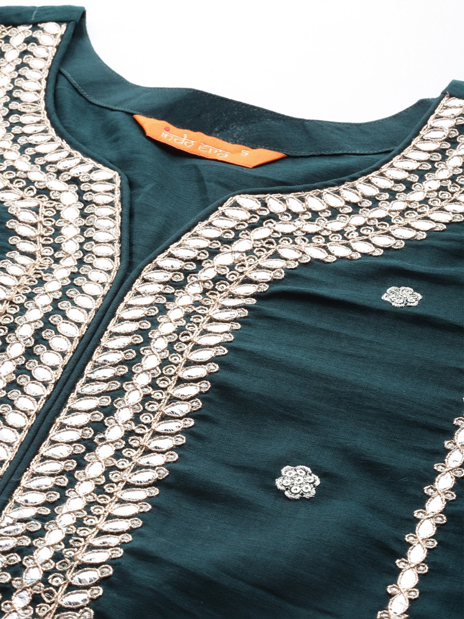 Indo Era Green Embroidered Kurta Pant Set With Dupatta