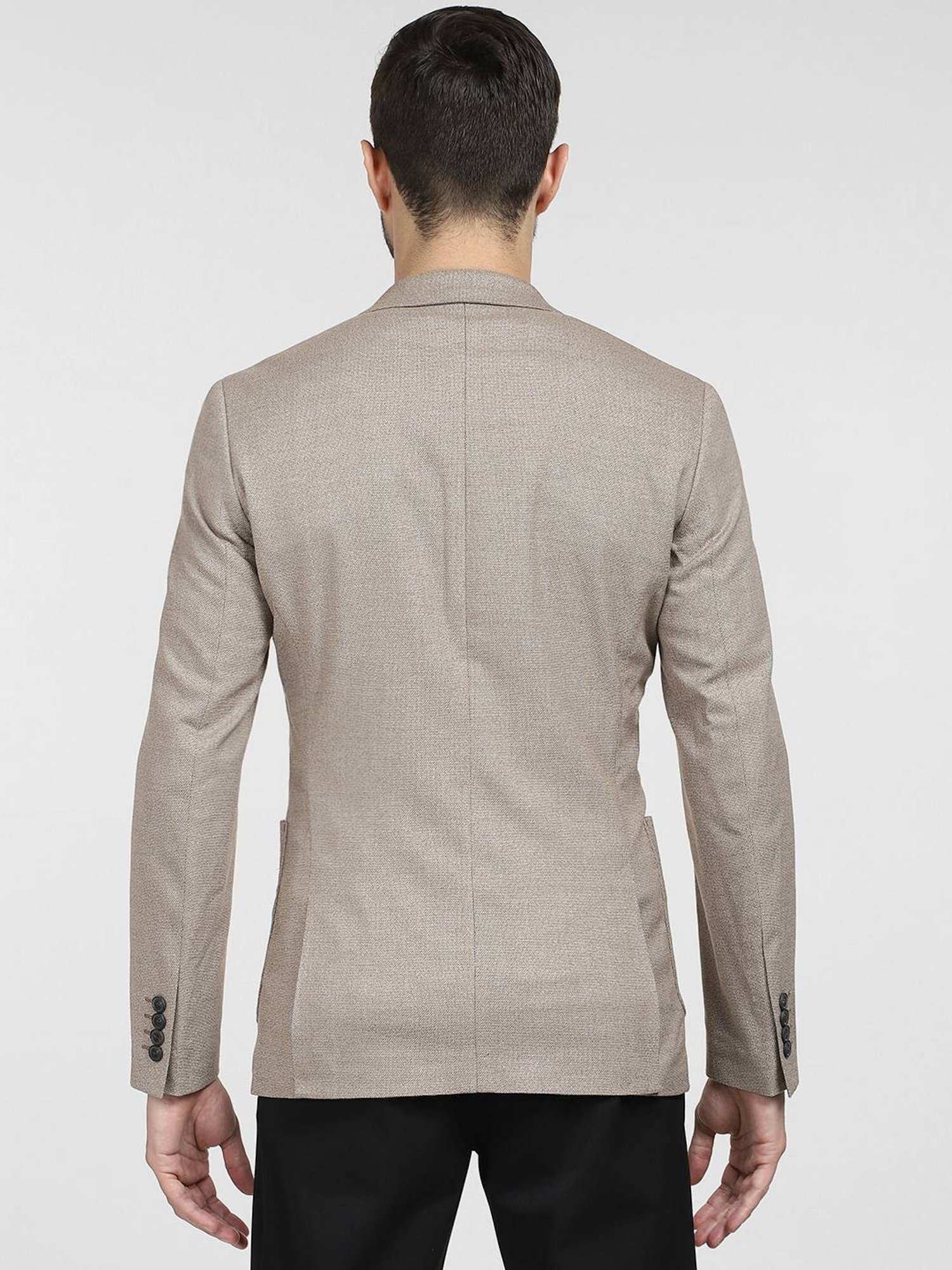 SELECTED HOMME Brown Slim Fit Self Pattern Blazer