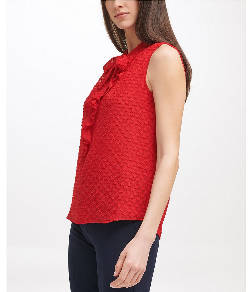 Tommy Hilfiger V-Neck Long Sleeve Printed Button Front Blouse