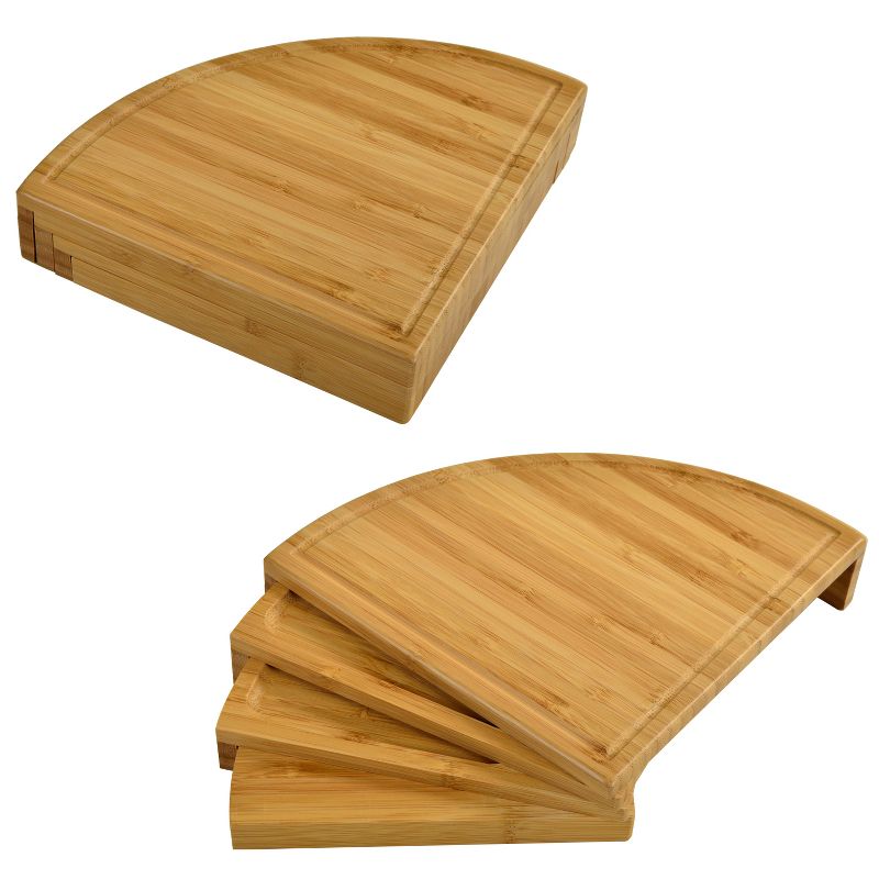 Picnic at Ascot Patented Bamboo Cheese & Charcuterie Board - Stores as a Compact Wedge- Opens to 13" Diameter