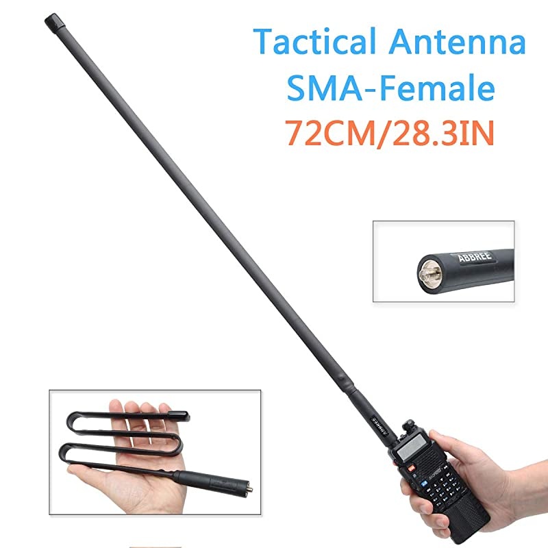 72CM283 Inch Length  SMAFemale Dual Band 144430Mhz Foldable CS Tactical Antenna for Baofeng UV5R UV82 BFF8HP BF888S Ham Two Way Radio