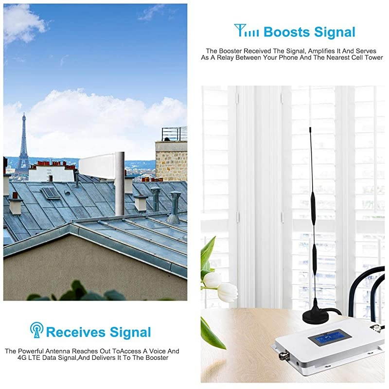 Cell Phone Signal Booster 4G LTE Cell Phone Booster Cell Signal Booster Band13 700MHz Signal Booster Repeater Cell Phone Extender Signal Amplifier Boost Data&Voice for Home