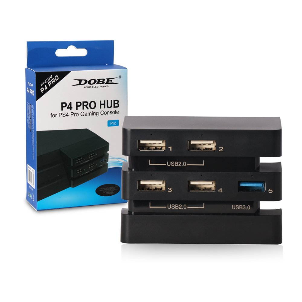 SUNKY - PS4 Pro 5 USB Ports Hub, USB 3.0 2.0 High Speed Expansion Hub Charger Controller Adapter Connector for Sony Playstation 4 PS4 Pro Gaming Console