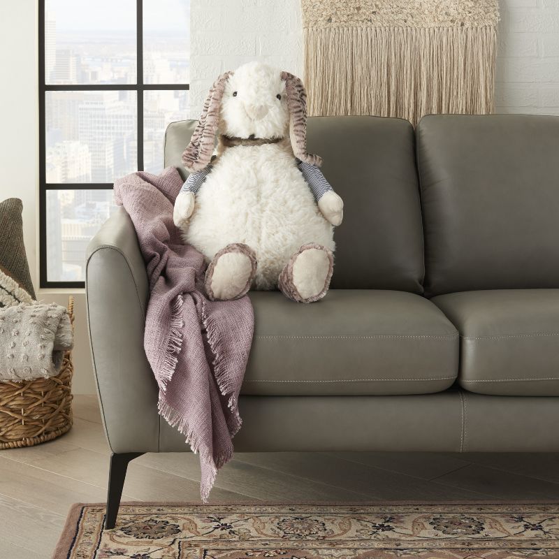 Mina Victory Plush Rabbit Ivory 20" x 27" Stuffed Animal