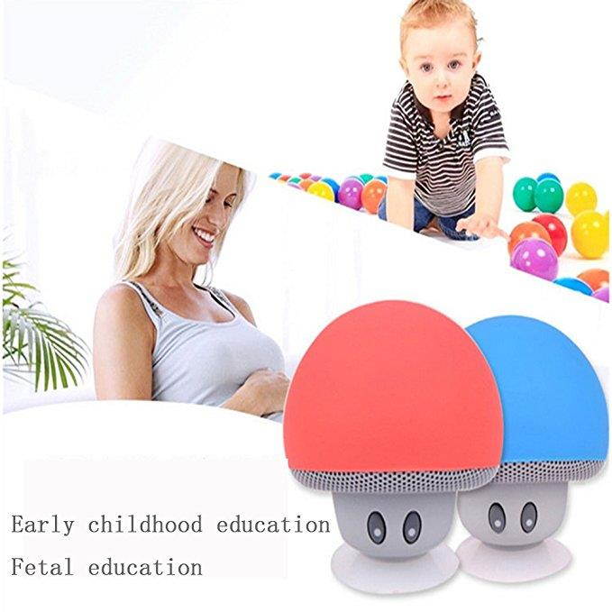 Mini Speaker Bluetooth Mushroom Shape Loudspeaker Super Bass Stereo Subwoofer Music Player-Pink