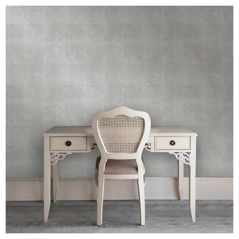 Devine Color Metallic Leaf Peel and Stick Wallpaper Silver