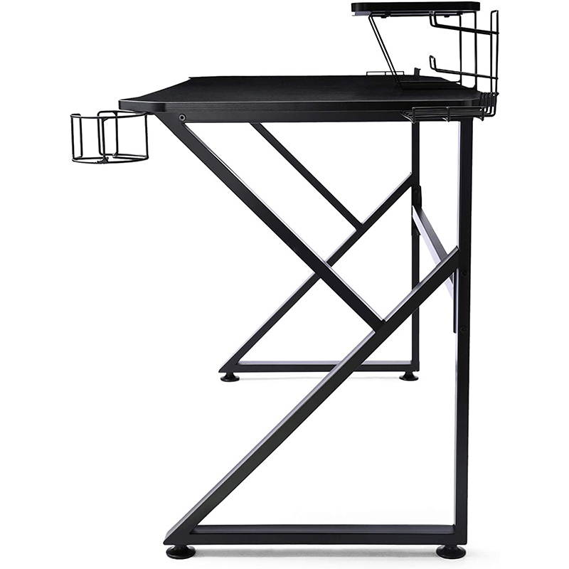 Gaming Desk 39 Inch Computer Desk Gaming Table K Shaped Pc Gaming Workstation Home Office Desk with Headphone/CD Holder, Gaming Controller Rack, K01