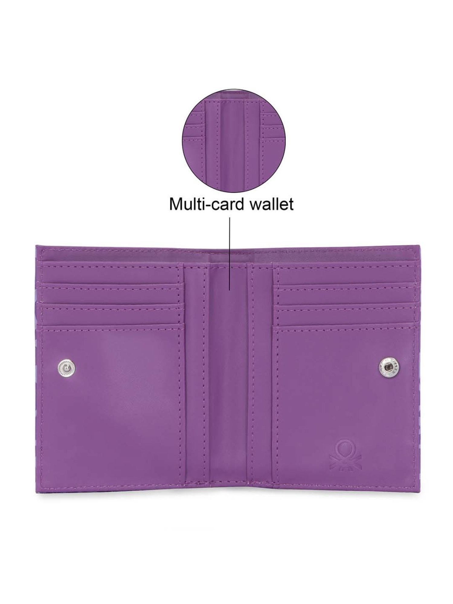United Colors of Benetton Remi Violet Printed Bi-Fold Wallet For Women