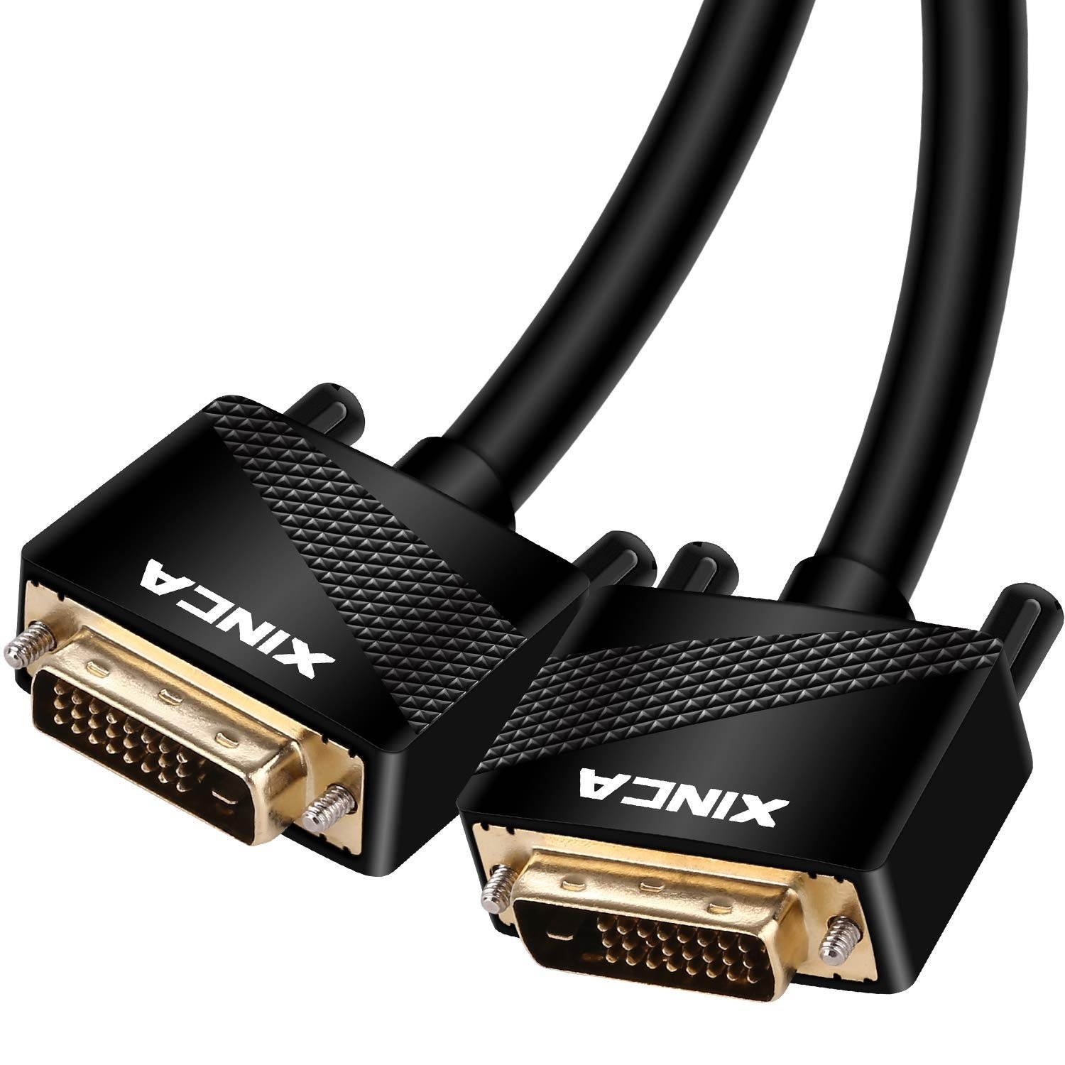 DVI to DVI Dual Link Cable High Resolution Digital Video Connection with Ferrite Core & Double Shielding DVI-D 24+1 pin 6 feet (1.8 Meter)-XINCA