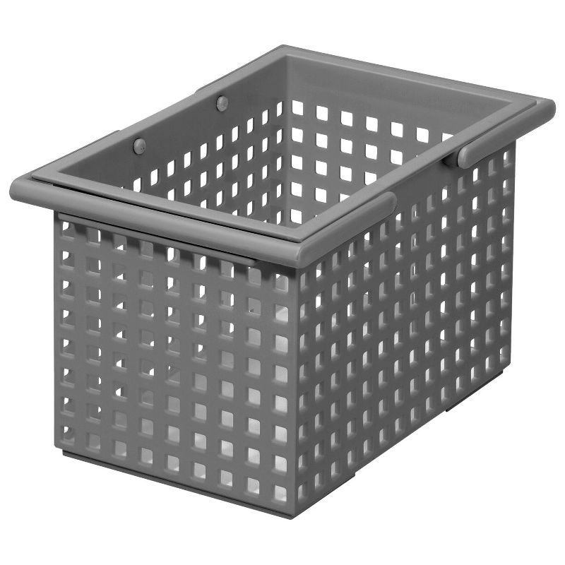 Like-It Universal Stacking Plastic Storage Organizer Basket Set, Gray