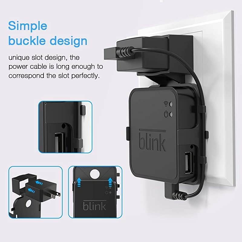 Outlet Wall Mount Hanger Holder Stand for Blink Sync Module,Bracket Holder for Blink XT Blink XT2 Outdoor and Indoor Security Camera with Easy Mount and No Messy Wires or Screws(2 Pack)